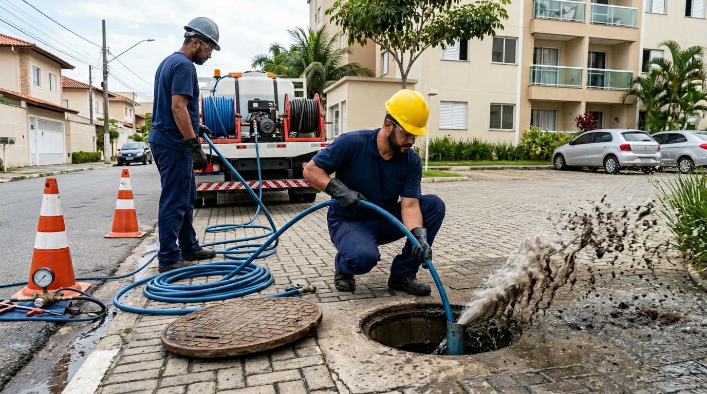 Desobstrução com Alta Pressão em Guarulhos‑SP